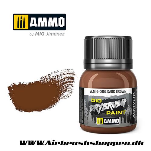  AMIG 652 DRYBRUSH Dark Brown  40 ml. AMIG0652